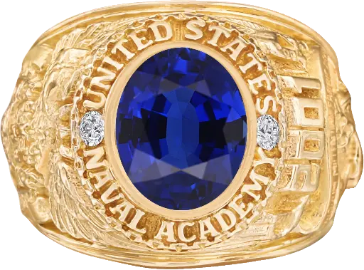 USNA Class Ring with Full-Size Center Stone