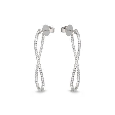 Diamond Twisted Hoop Earrings 1.46cttw