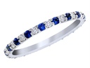 [R4084-DS] 18Kt White Gold Alternating Band With 14 Diamonds Weighing 0.56ct And 14 Sapphires Weighing 0.70ct