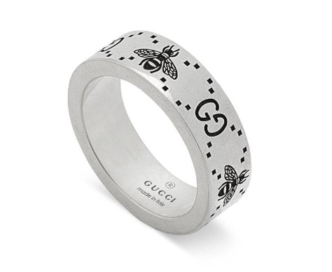 Sterling Silver Gucci 6mm Signature Bee Ring