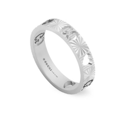 White Gold Gucci Icon Heart Band 4mm