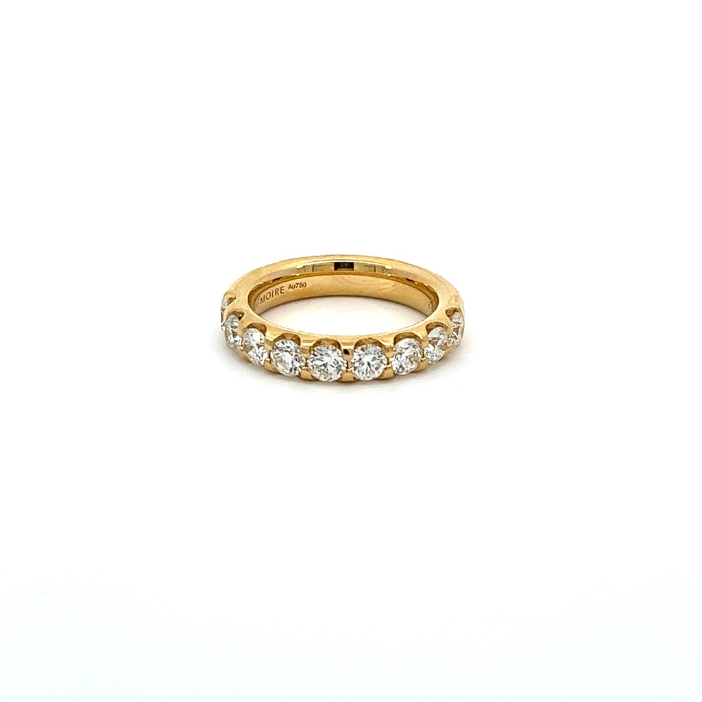18Kt Yellow Gold Odessa Nine Stone Band With Round Diamonds Weighing 1.50cttw
