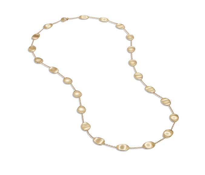 18Kt Yellow Gold Lunaria Station Necklace 36"
