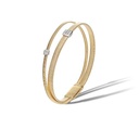 [BG732-B-YW-M5] 18Kt Yellow Gold Masai Double Strand Crossover Bracelet With Round Diamonds Weighing 0.10cttw