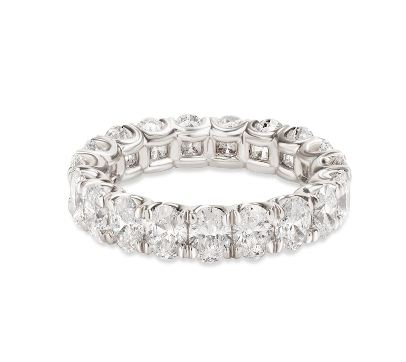 Platinum Eternity Band With 19 Oval Diamonds Weighing 4.58cttw F+/VS