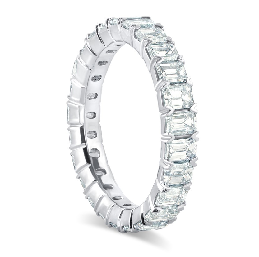 Platinum Eternity Band With 25 Emerald Cut Diamonds Weighing 3.75cttw G-H/VS