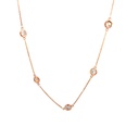 [C1-260-R] 14Kt Rose Gold Diamond By The Inch Necklace With 12 Round Diamonds Weighing 3.02cttw