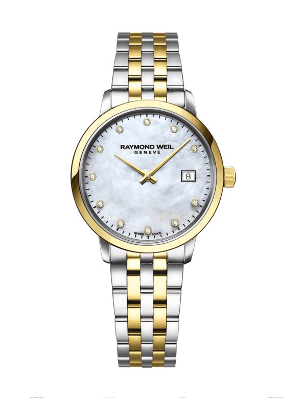 29mm Toccata Mother Of Pearl Quartz Watch With A Two Toned Stainless Steel Strap And 11 Round Diamonds Weighing 0.04cttw