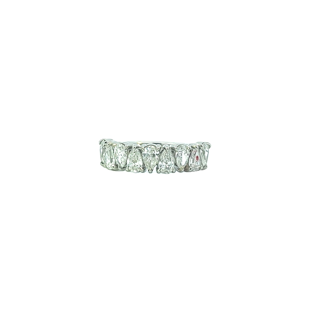 Platinum Alternating Direction Band With 9 Pear Shaped Diamonds Weighing 1.33cttw