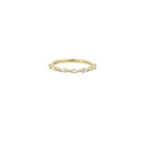 [B0.07-7MQ-18KY-5] 18Kt Yellow Gold Half Eternity Band With 7 Marquise Diamonds Weighing 0.39cttw
