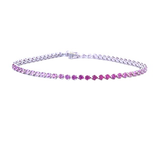 18Kt White Gold Ombre Tennis Bracelet With 59 Pink Sapphires Weighing 3.55cttw