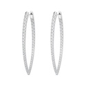 18Kt White Gold Imperial Hoops With 90 Round Diamonds Weighing 3.42cttw