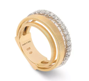 [AG363-B1-YW-M5-7.0] 18Kt Yellow Gold Masai Four Row Ring With (28) Round Diamonds Weighing 0.84cttw