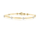 [B1724DY] 14Kt Yellow Gold Knife Edge Infinity Line Bracelet With (56) Round Diamonds Weighing 0.24cttw