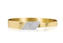 [B0159DY] 14Kt Yellow Gold "Love Always" Angled Bangle With (98) Round Diamonds Weighing 0.72cttw