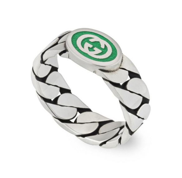Green Enamel GG Ring