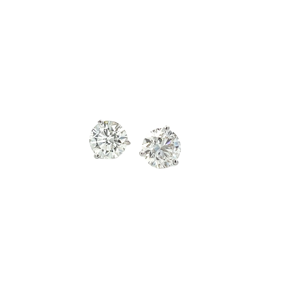 Round Brilliant Cut Diamond Studs 4.00cttw JK/SI2 GIA7451739074 GIA6442396908 14Kt White Gold Martini Set Screwbacks