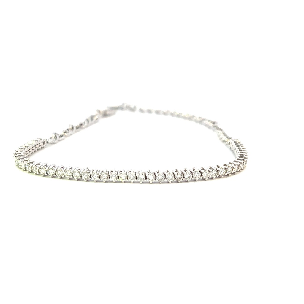 14Kt White Gold Choker Tennis Bracelet With (48) Round Diamonds Weighing 1.50cttw