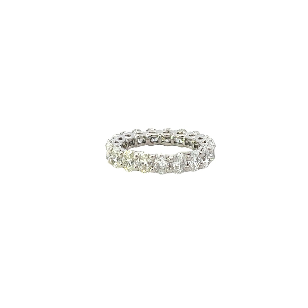 Platinum Eternity Band With (19) Oval Diamonds Weighing 4.50cttw