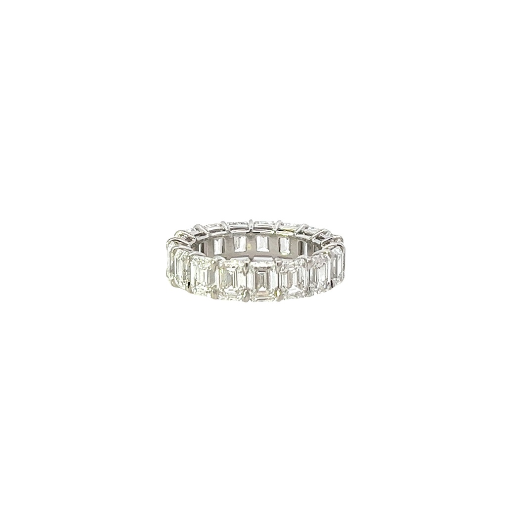 Platinum Eternity Band With (17) Emerald Cut Diamonds Weighing 8.50cttw