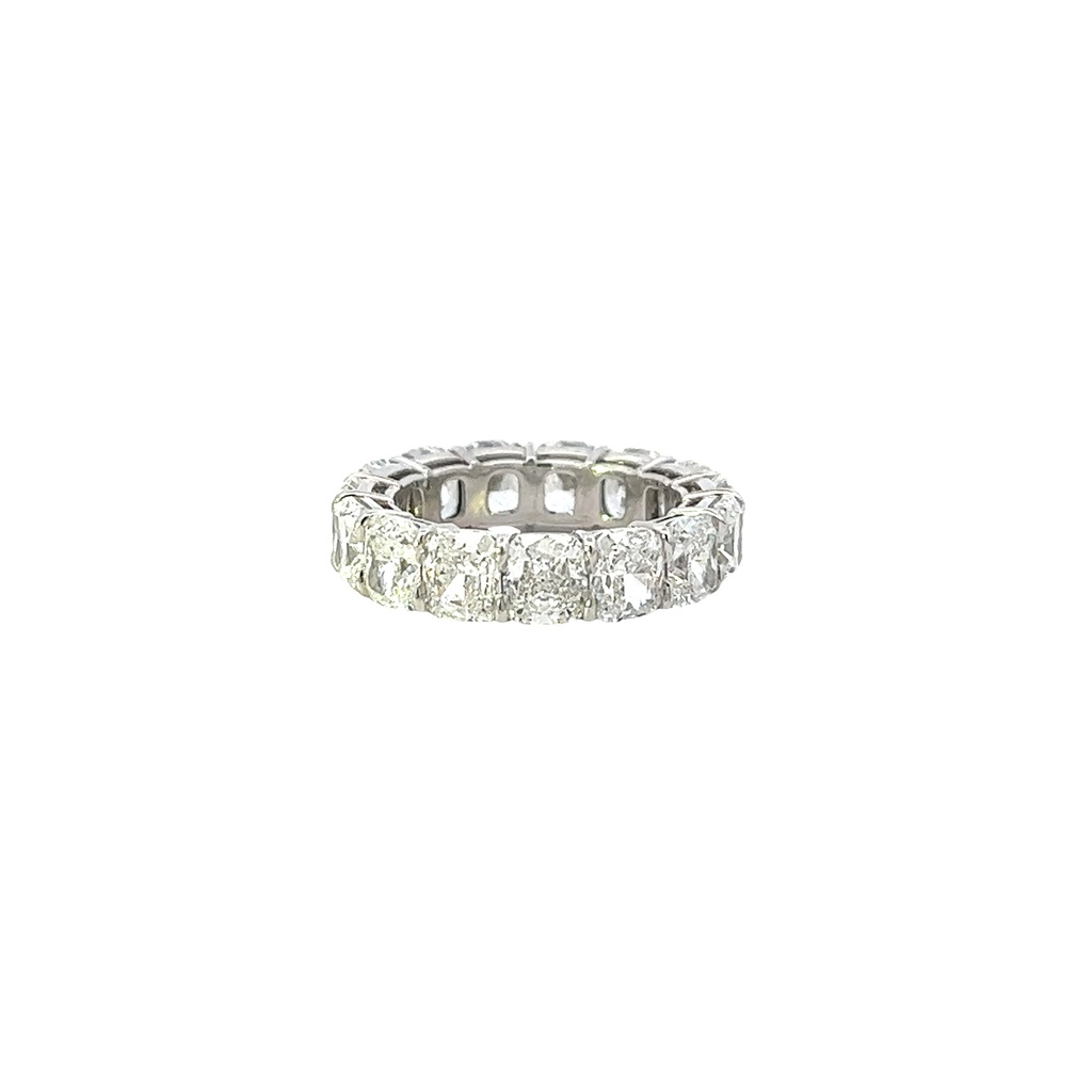 Platinum Eternity Band With (15) Cushion Cut Diamonds Weighing 10.52cttw