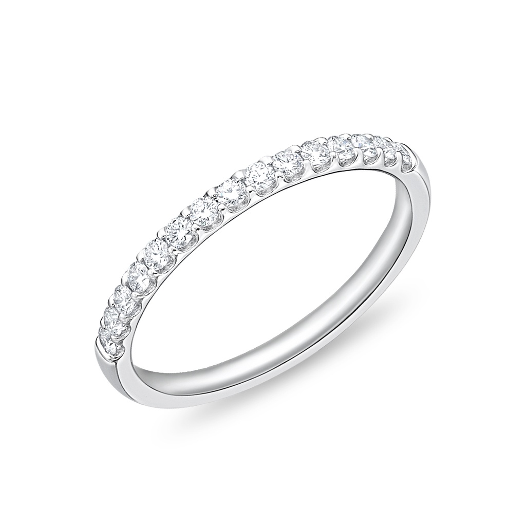 Platinum Odessa Half Eternity Band With (15) Round Diamonds Weighing 0.25cttw