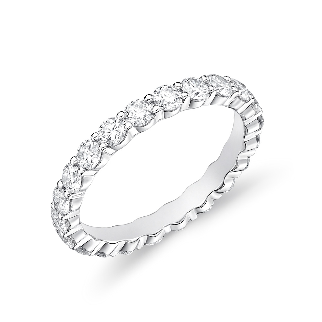Platinum Petite Prong Eternity Band With (22) Round Diamonds Weighing 1.51cttw