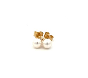 [5CPE] 14Kt Yellow Gold 5mm Pearl Stud Earrings