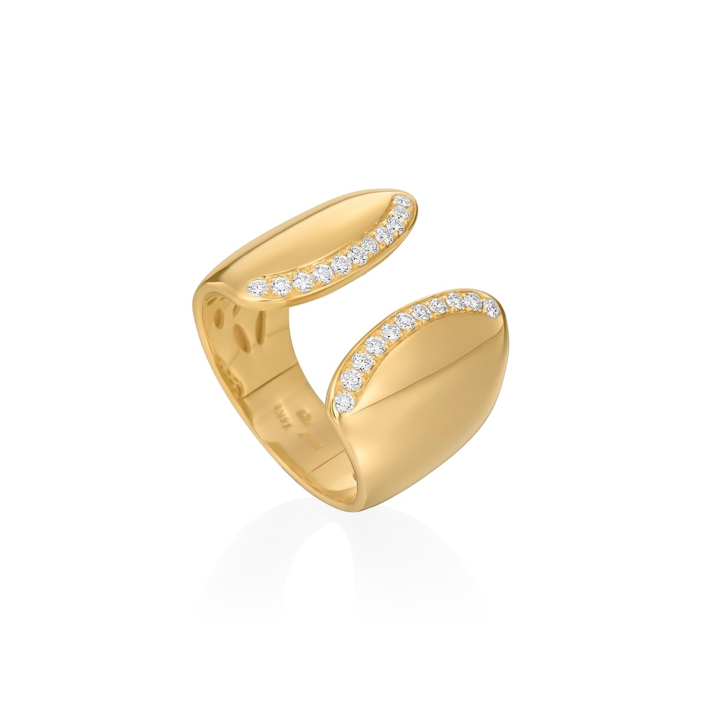 14Kt Yellow Gold Diamond Cuff Band 0.34cttw