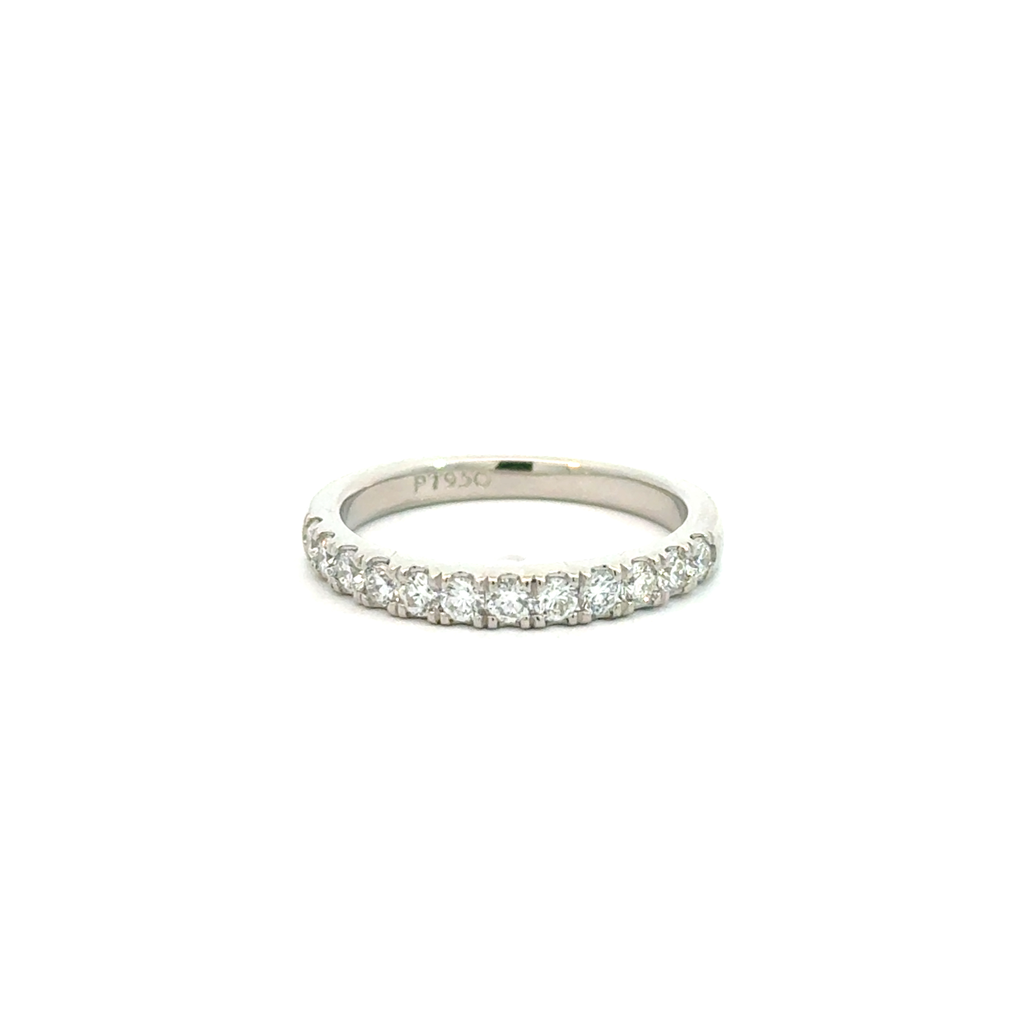 Platinum Diamond Band With (12) Round Diamonds Weighing 0.42cttw