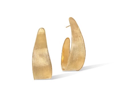 18Kt Yellow Gold Lunaria Graduated Hoops