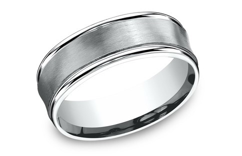 Platinum 7.5mm Concave Comfort Fit Band Sz10