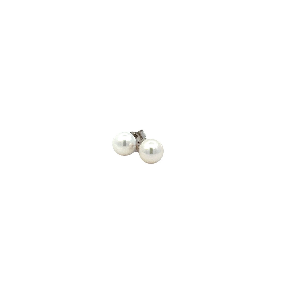 [7CPEW] 14Kt White Gold 7mm Pearl Stud Earrings