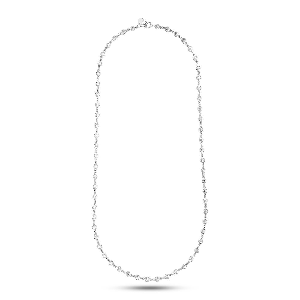 14Kt White Gold Diamonds By The Inch Necklace With (60) Round Diamonds Weighing 4.40cttw