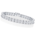 18Kt White Gold Line Bracelet With (67) Princess Cut Diamonds Weighing 7.48ct And (202) Round Diamonds Weighing 3.76ct