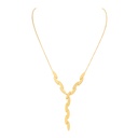 14Kt Yellow Gold Satin/Polished Multi Station Lariat 18"