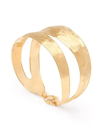 18Kt Yellow Gold Lunaria Split Cuff Bracelet
