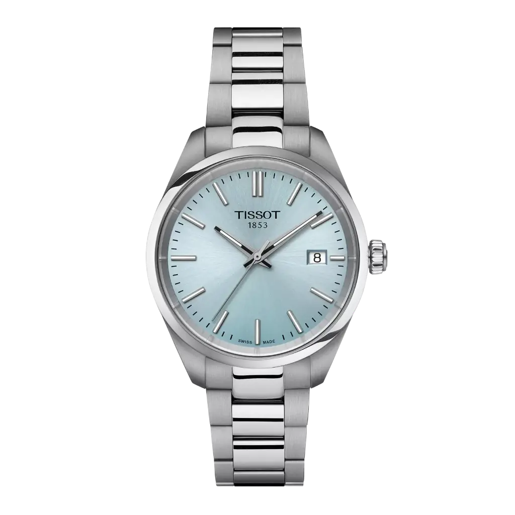Tissot PR 100 34mm Blue Dial Quartz Watch With A Stainless Steel Strap