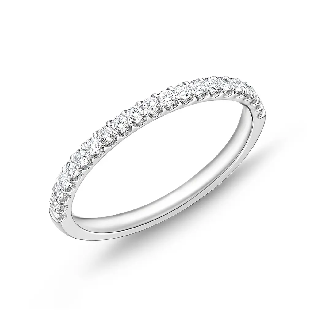 Platinum Odessa Half Eternity Band With (21) Round Diamonds Weighing 0.24cttw