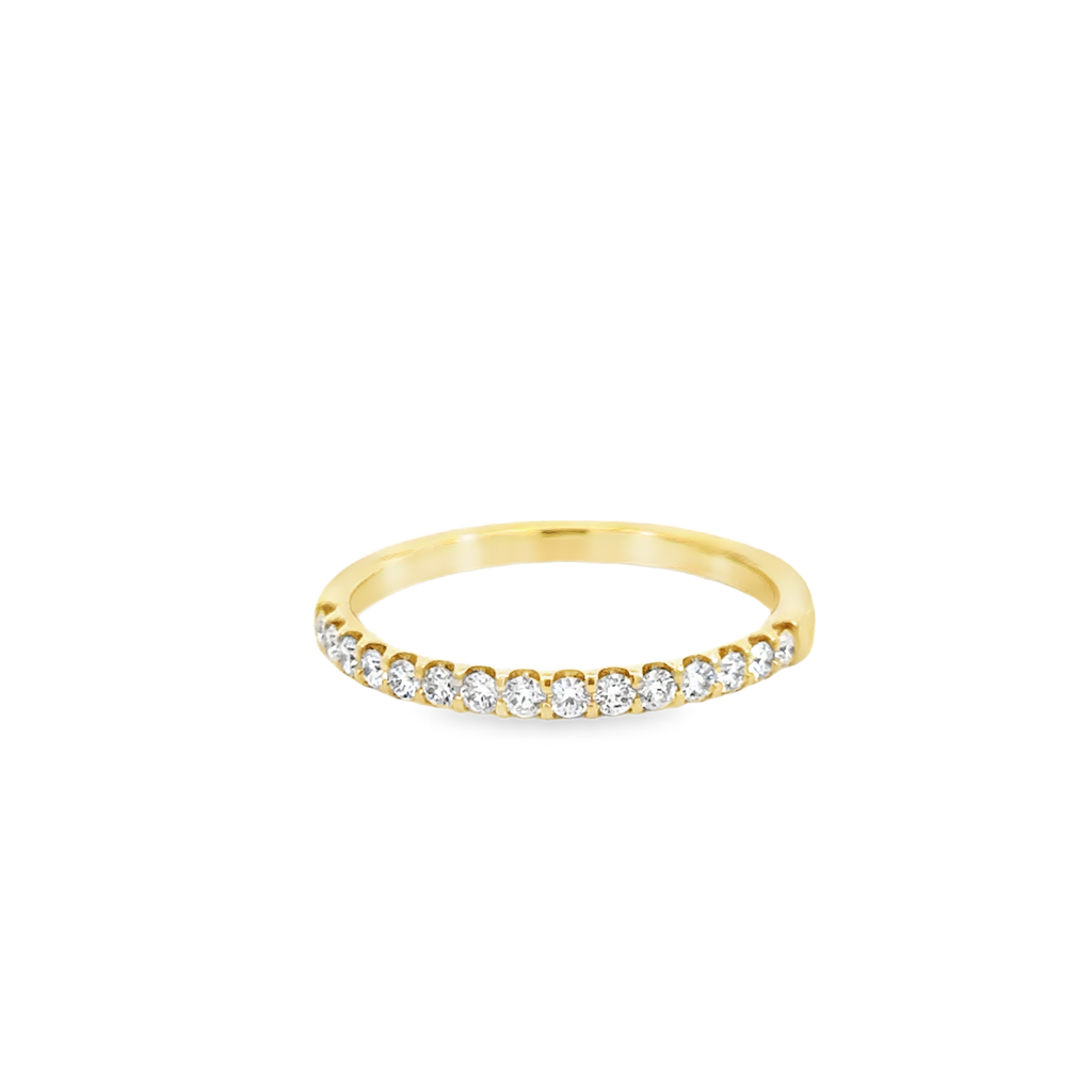 18Kt Yellow Gold Odessa Half Eternity Band With (15) Round Diamonds Weighing 0.26cttw