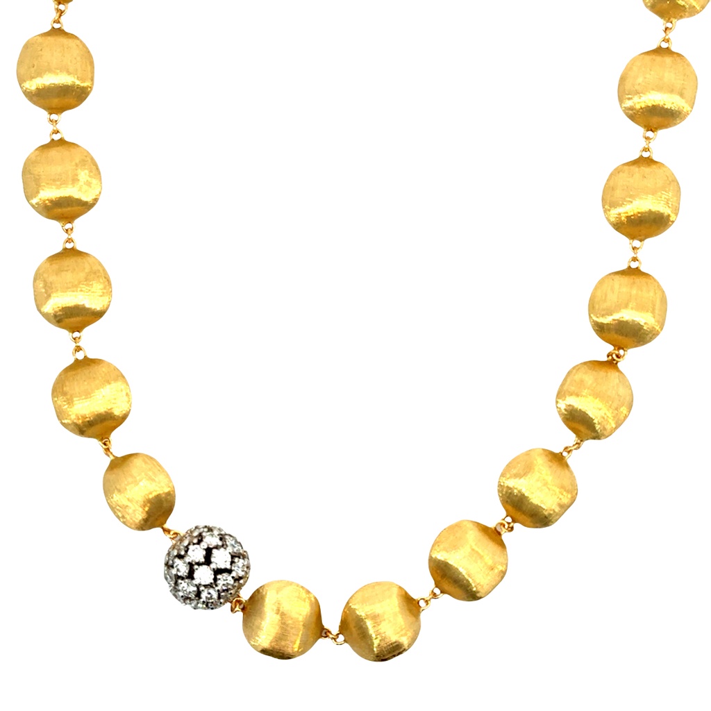 Africa Alta Necklace With Round Diamonds Weighing 1.34cttw In 18Kt Yellow And White Gold