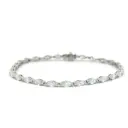 Line Bracelet With (27) Marquise Diamonds Weighing 3.69cttw In 14Kt White Gold