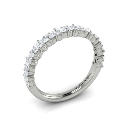 Stackable Band With (16) Marquise And (17) Round Diamonds Weighing 0.51cttw In Platinum