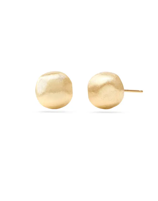 Africa Bead Stud Earrings In 18Kt Yellow Gold