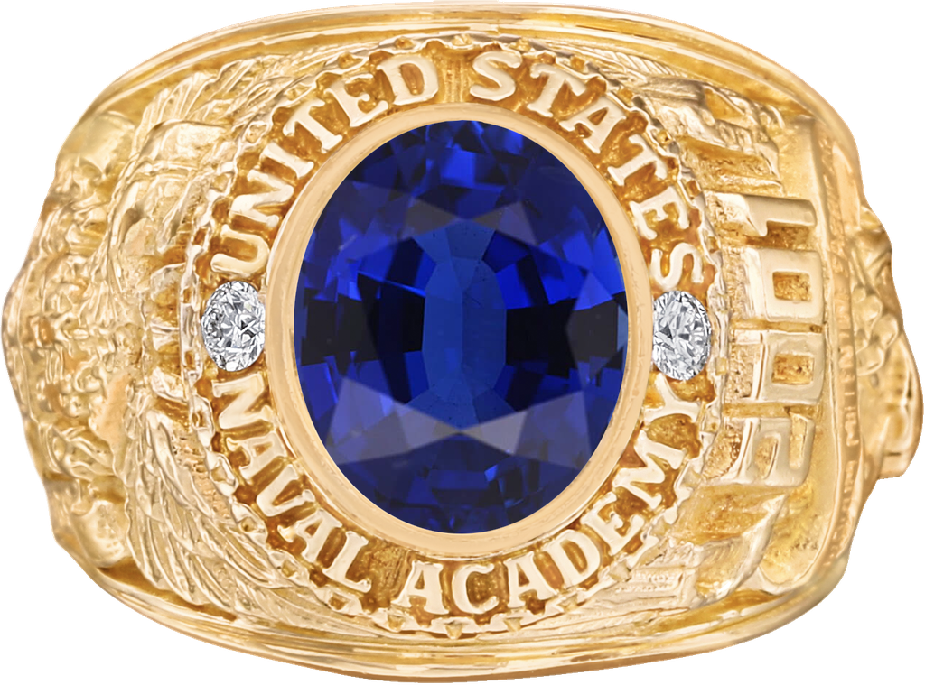 Full-Size Center Stone for USNA Class Ring (Blue Sapphire)