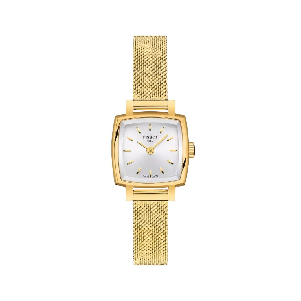 20mm Lovely Square Silver Dial Gold Tone Watch With A Stainless Steel Strap 