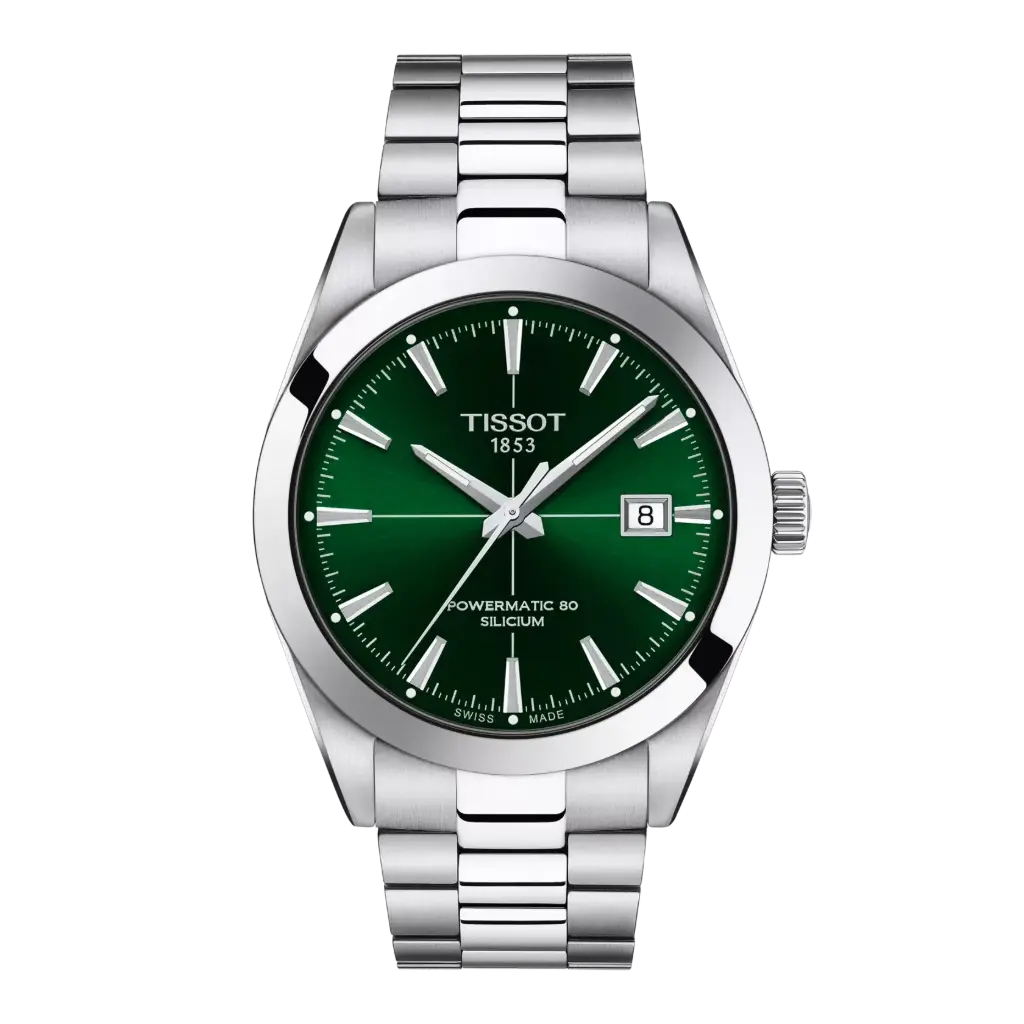 40mm Powermatic 80 Automatic Green Dial Watch With A Stainless Steel Strap 