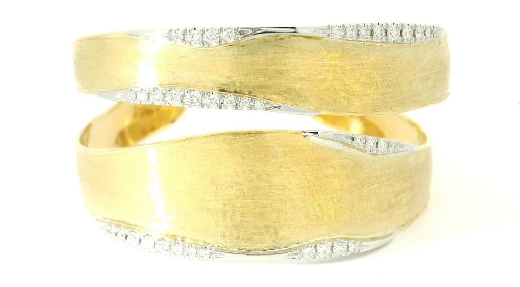 Lunaria 0.63cttw Diamond Cuff Bracelet In 18Kt Yellow Gold