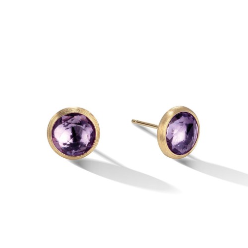18Kt Yellow Gold Amethyst Jaipur Stud Earrings