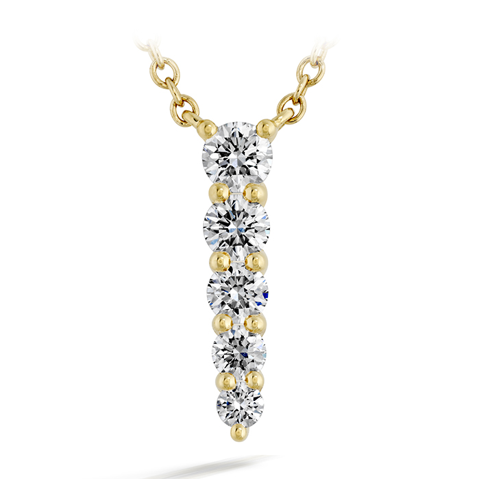 18Kt Yellow Gold Small Identity Pendant With (5) Round Diamonds Weighing 0.29cttw